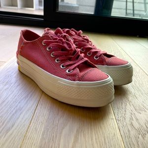 Chuck Taylor All Star Rainbow Platform, coastal pink/light redwood, Women’s 5.5